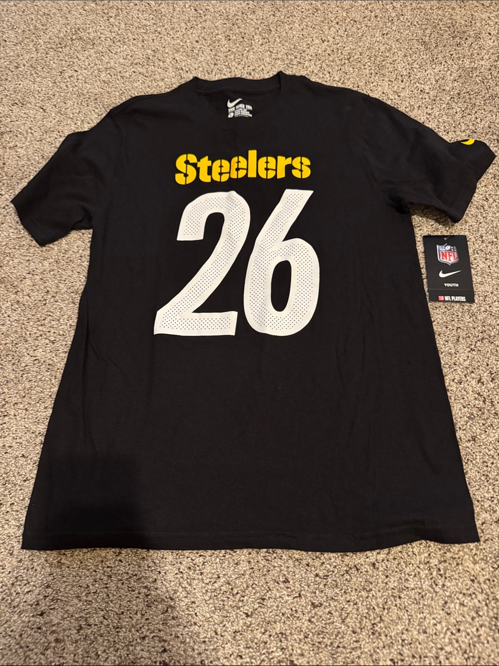 The Nike Tee Young Adult/Teen Black Steelers #26 Short Sleeve Tee size L